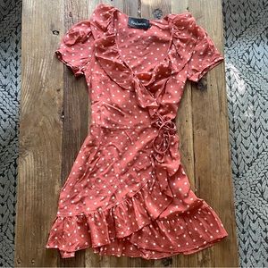 Realisation Par Valentina Rust Spot Wrap Dress Sz XS